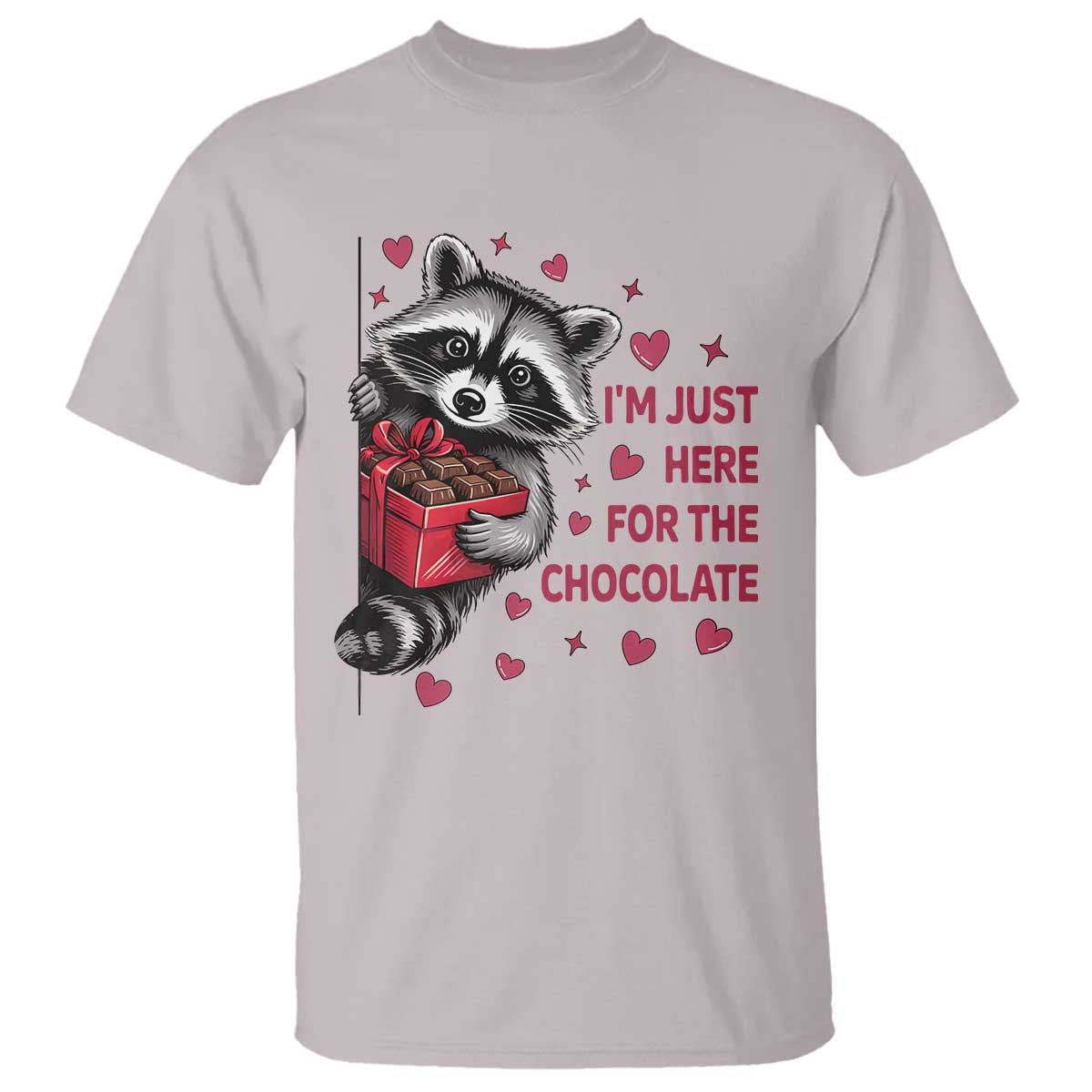 Valentine Racoon Trash Panda T Shirt I'm Just Here For The Chocolate