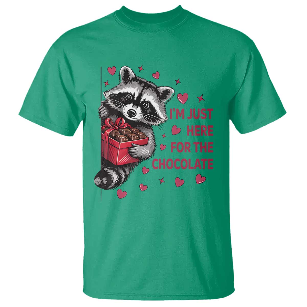 Valentine Racoon Trash Panda T Shirt I'm Just Here For The Chocolate