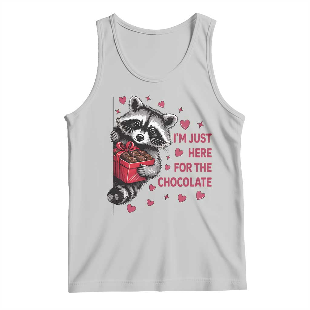 Valentine Racoon Trash Panda Tank Top I'm Just Here For The Chocolate