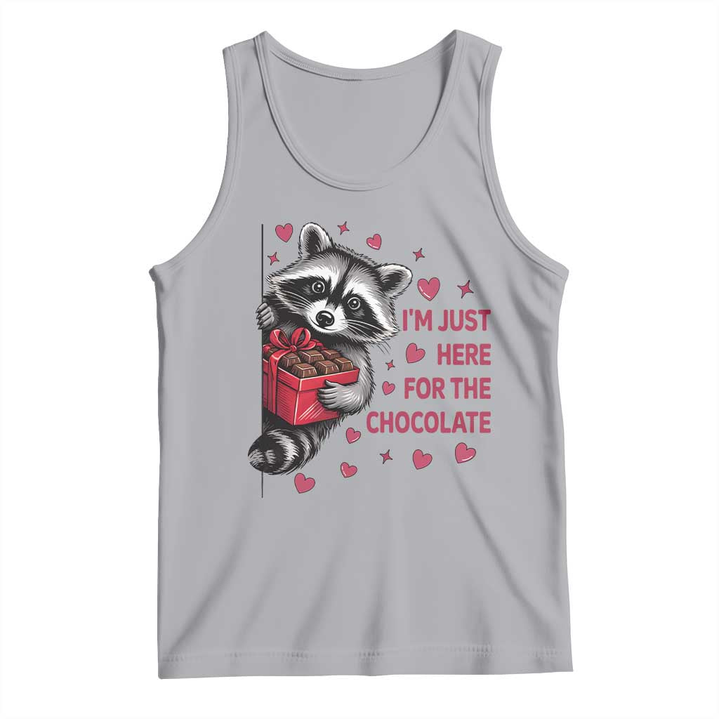 Valentine Racoon Trash Panda Tank Top I'm Just Here For The Chocolate
