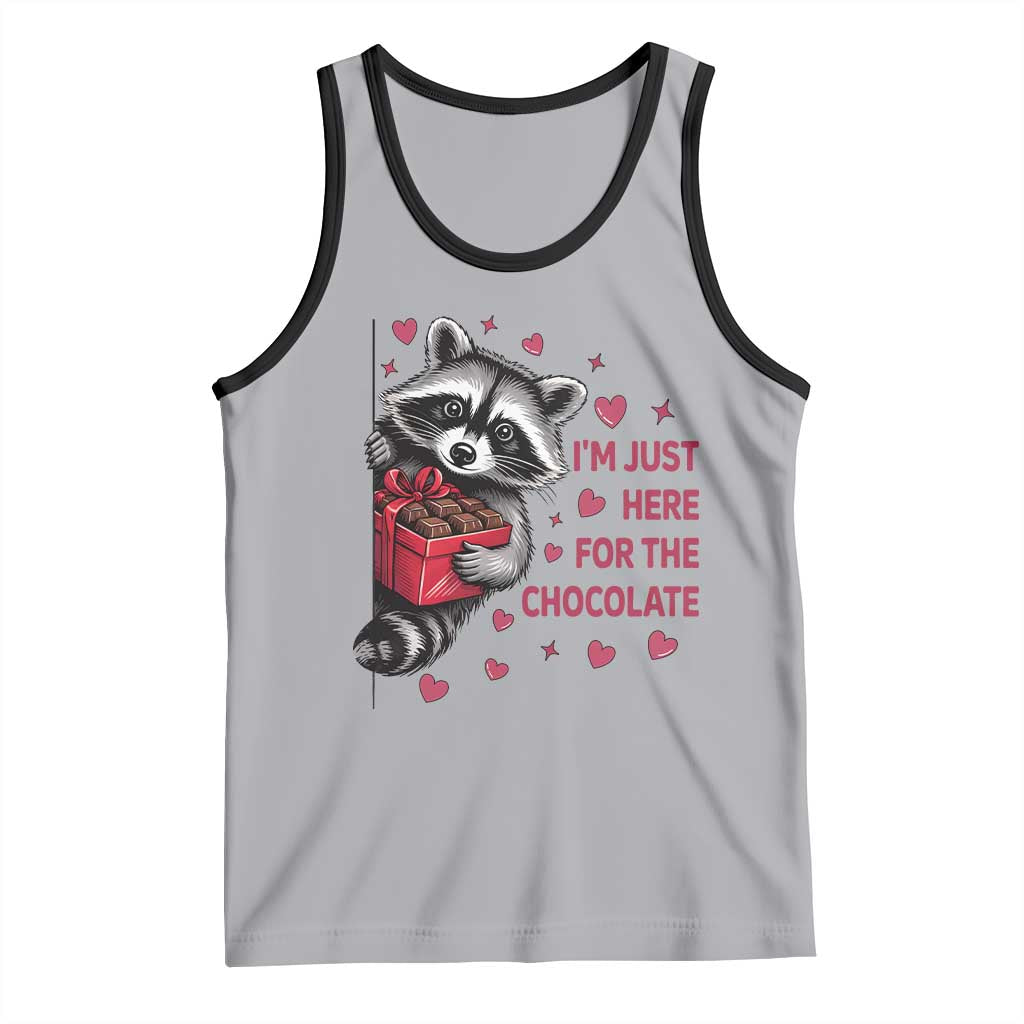 Valentine Racoon Trash Panda Tank Top I'm Just Here For The Chocolate