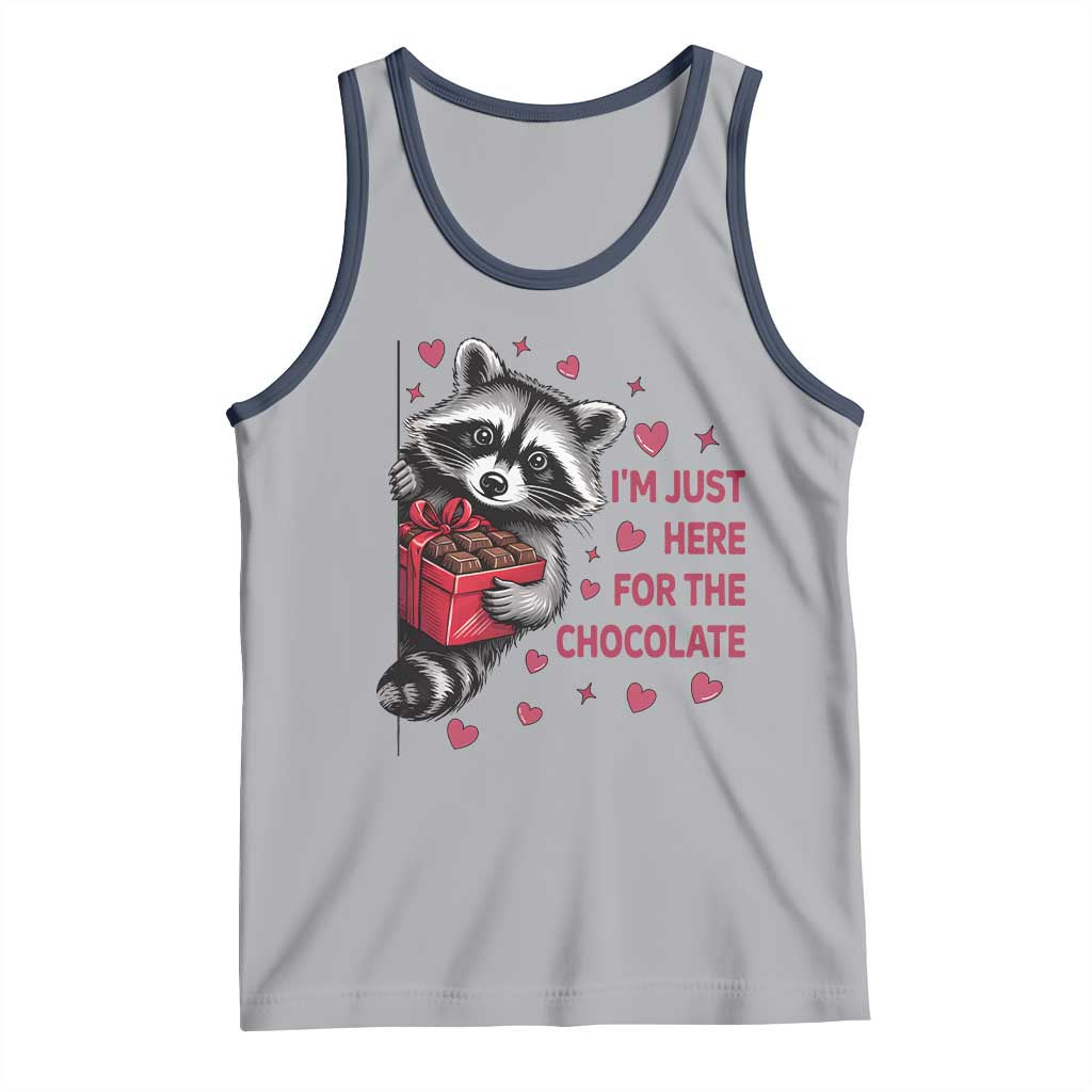 Valentine Racoon Trash Panda Tank Top I'm Just Here For The Chocolate