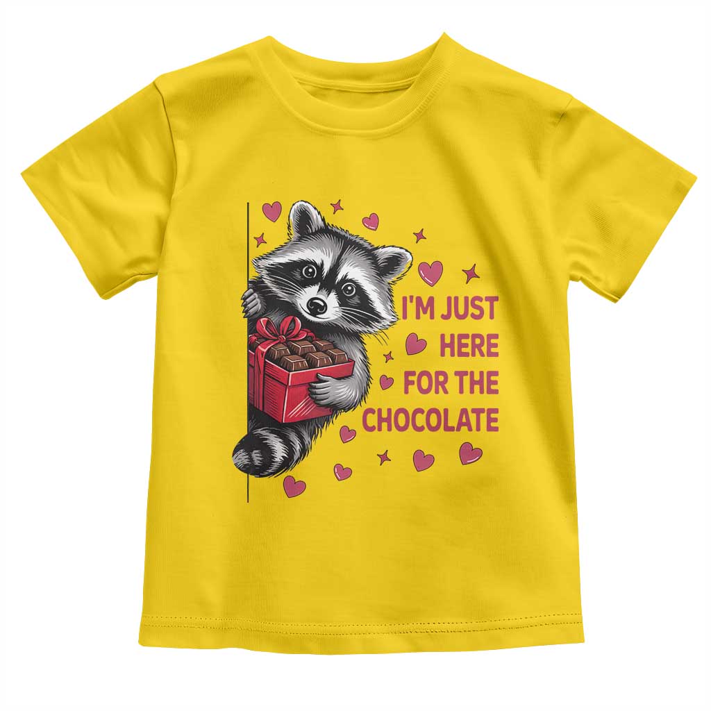 Valentine Racoon Trash Panda Toddler T Shirt I'm Just Here For The Chocolate