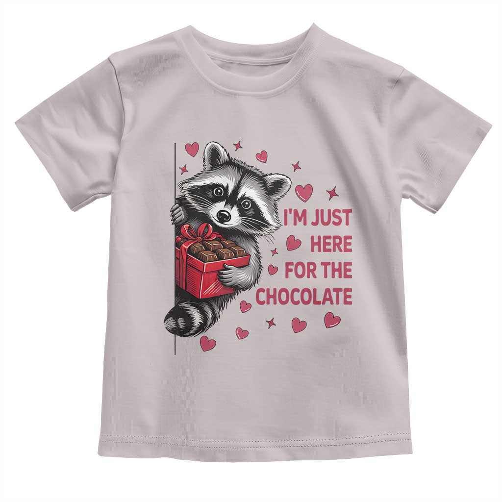 Valentine Racoon Trash Panda Toddler T Shirt I'm Just Here For The Chocolate