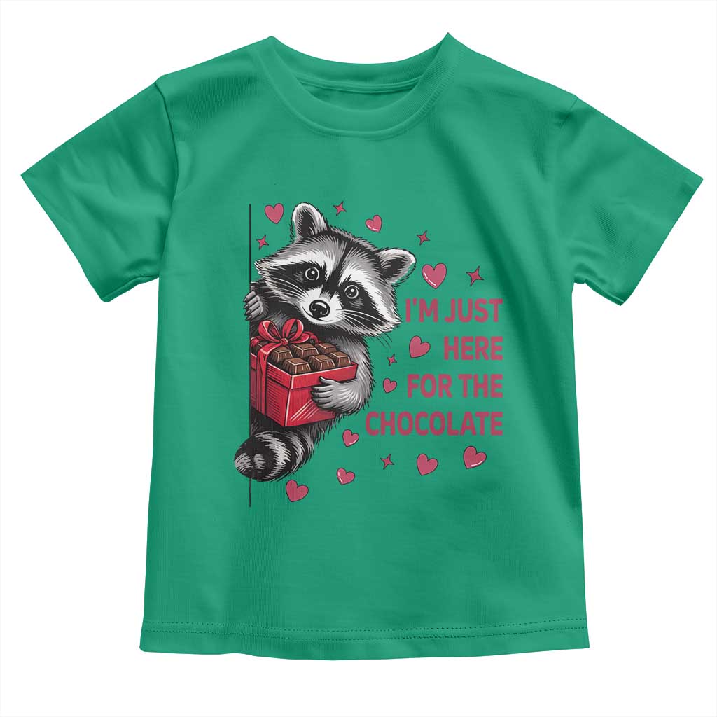 Valentine Racoon Trash Panda Toddler T Shirt I'm Just Here For The Chocolate