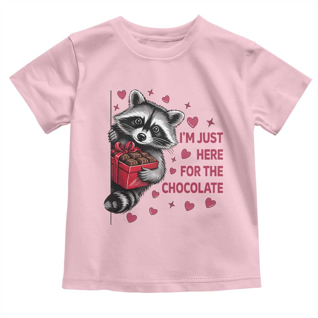 Valentine Racoon Trash Panda Toddler T Shirt I'm Just Here For The Chocolate