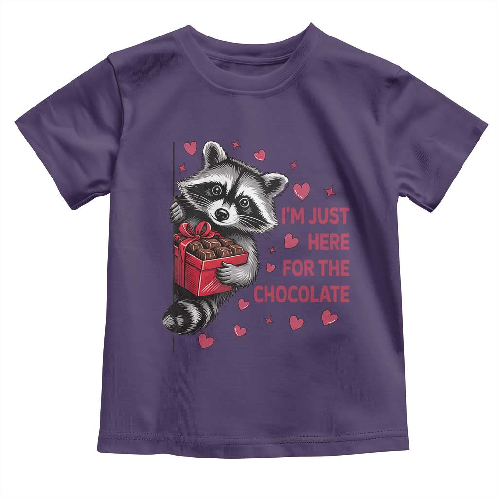 Valentine Racoon Trash Panda Toddler T Shirt I'm Just Here For The Chocolate