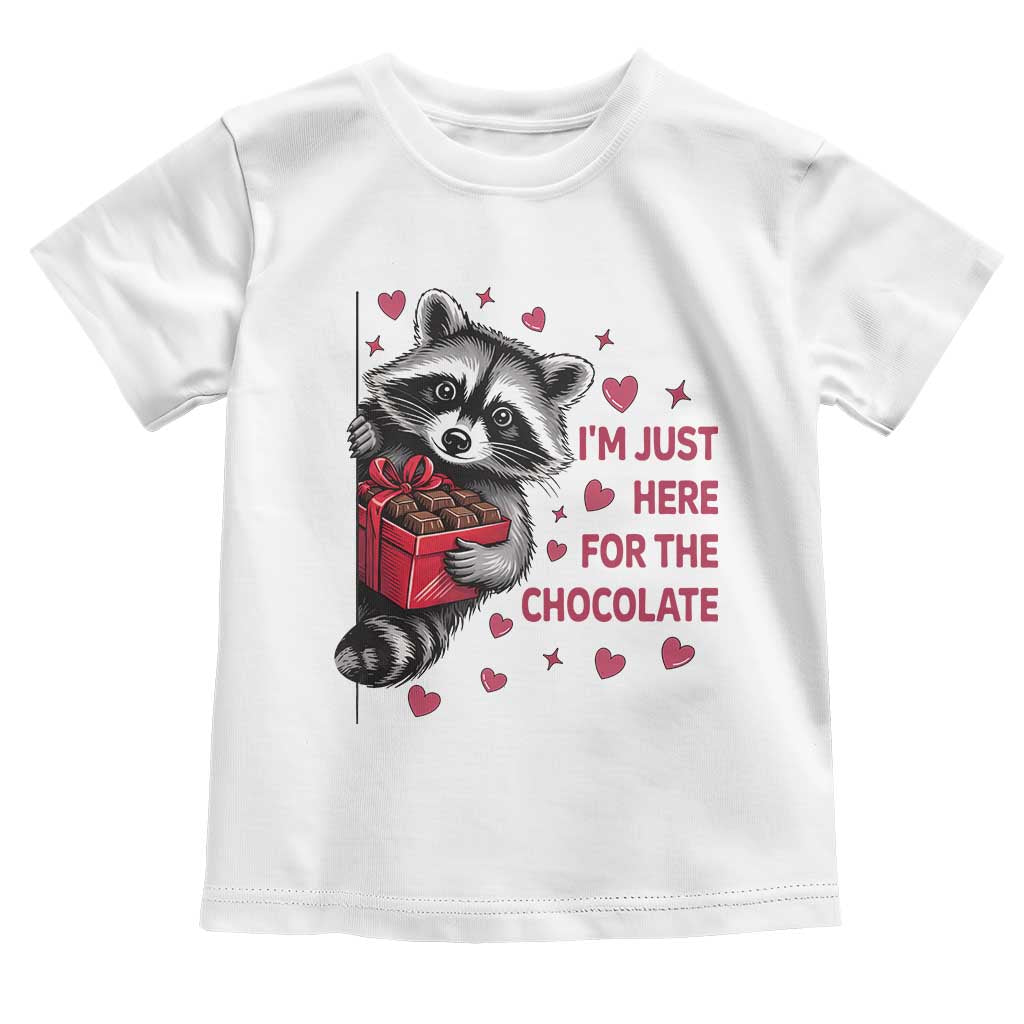 Valentine Racoon Trash Panda Toddler T Shirt I'm Just Here For The Chocolate