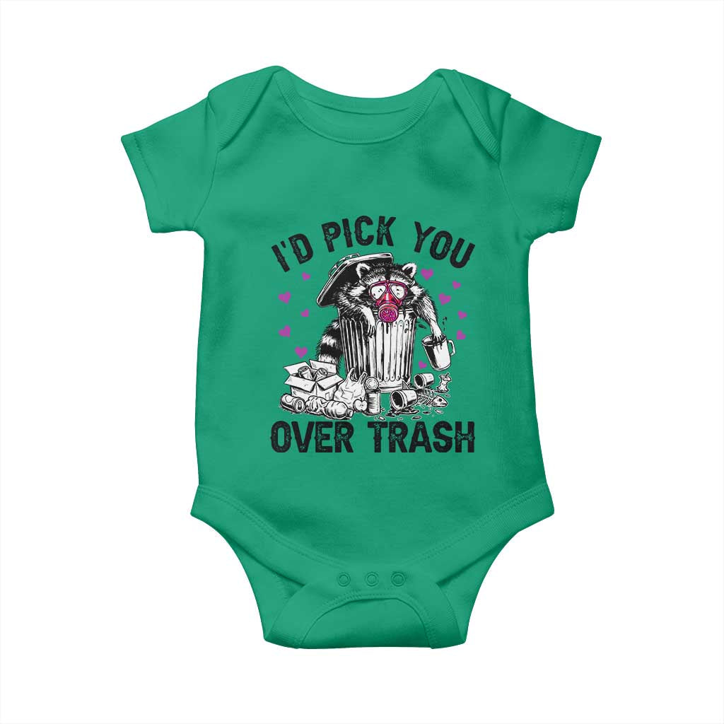 Valentine Racoon Trash Panda Baby Onesie I Would Pick You Over Trash