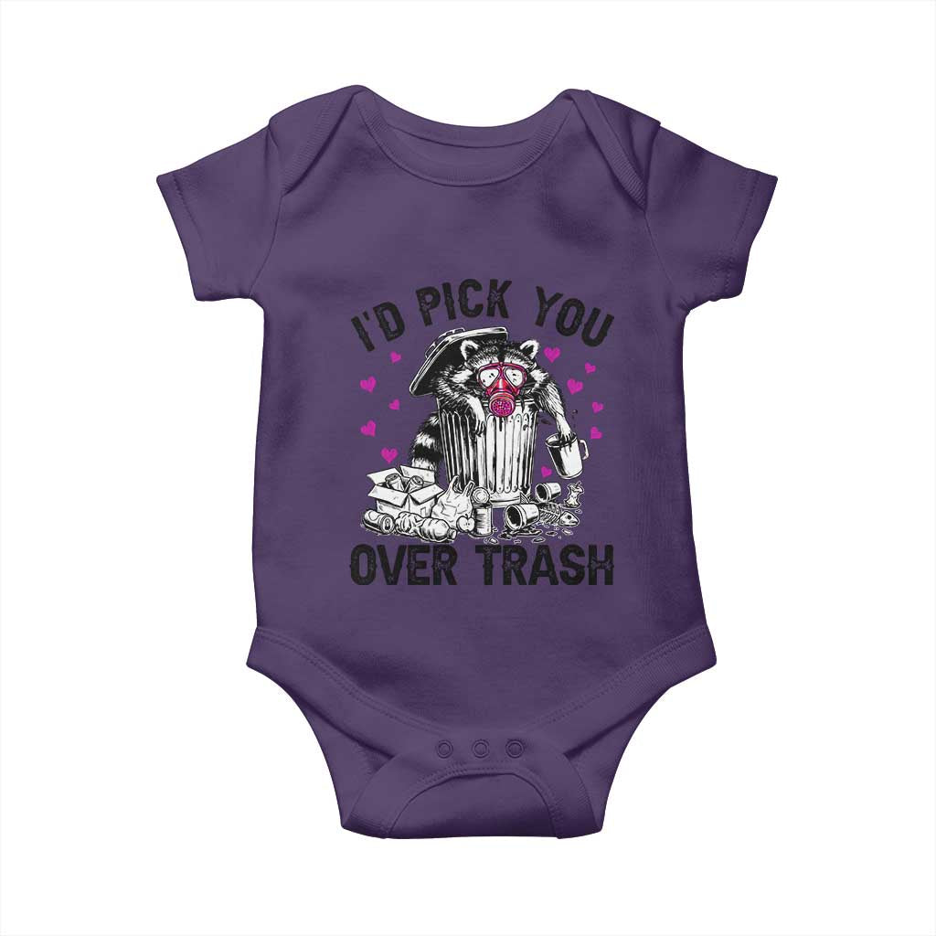 Valentine Racoon Trash Panda Baby Onesie I Would Pick You Over Trash