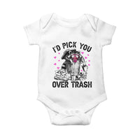 Valentine Racoon Trash Panda Baby Onesie I Would Pick You Over Trash