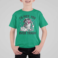 Valentine Racoon Trash Panda T Shirt For Kid I Would Pick You Over Trash