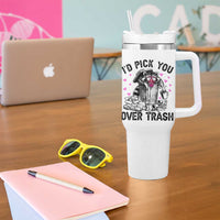 Valentine Racoon Trash Panda Tumbler With Handle I Would Pick You Over Trash