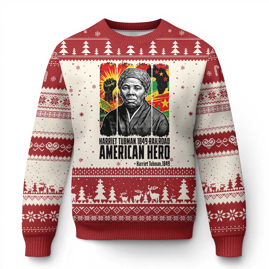 Harriet Tubman Black History Month Ugly Christmas Sweater Underground Railroad American Hero History