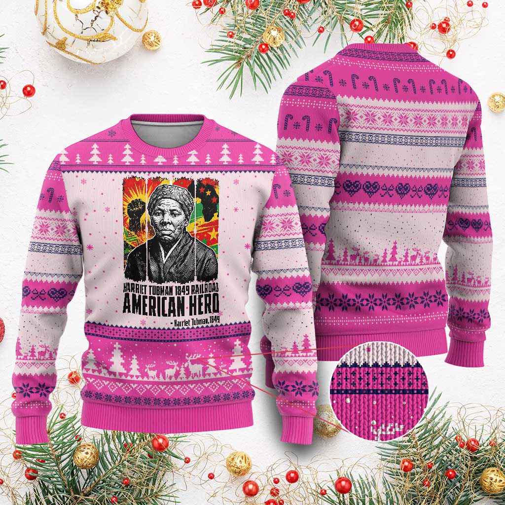 Harriet Tubman Black History Month Ugly Christmas Sweater Underground Railroad American Hero History