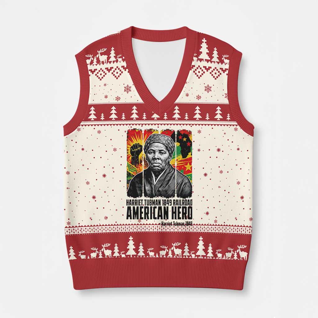Harriet Tubman Black History Month V-Neck Knit Sweater Vest Underground Railroad American Hero History