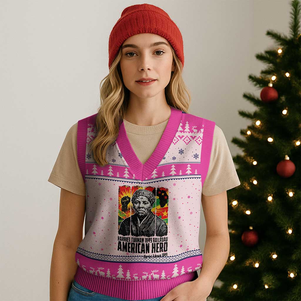 Harriet Tubman Black History Month V-Neck Knit Sweater Vest Underground Railroad American Hero History