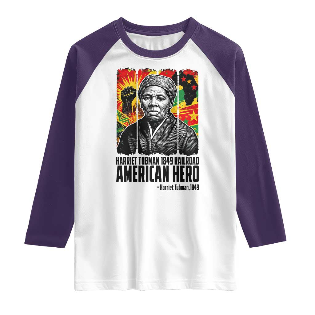 Harriet Tubman Black History Month Raglan Shirt Underground Railroad American Hero History