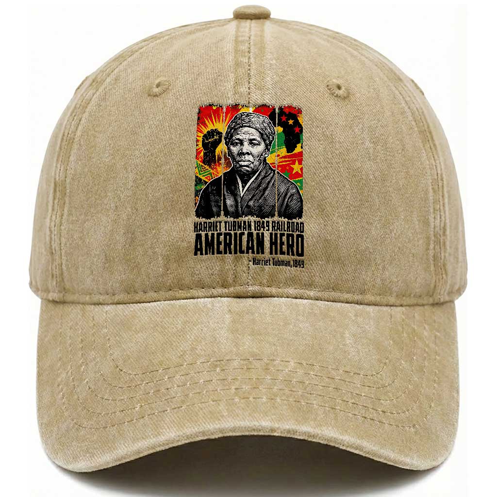 Harriet Tubman Black History Month Washed Cotton Baseball Cap Underground Railroad American Hero History