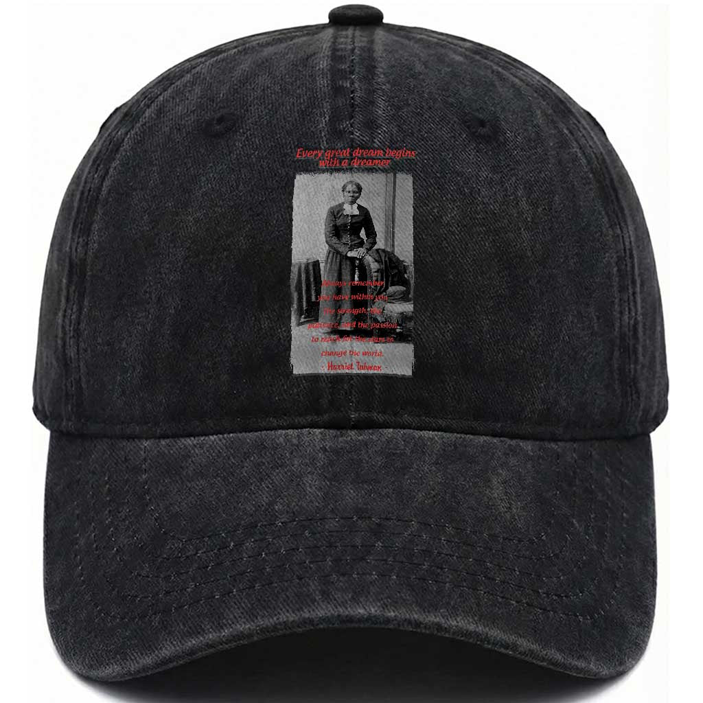 Harriet Tubman Washed Cotton Baseball Cap Black History Month