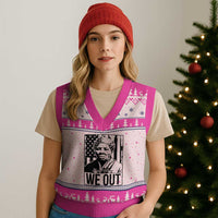 Harriet Tubman Quote V-Neck Knit Sweater Vest We Out Strong Woman