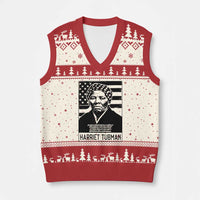 Harriet Tubman Quote V-Neck Knit Sweater Vest Black History Month