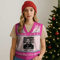 Harriet Tubman Quote V-Neck Knit Sweater Vest Black History Month