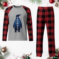 But Why Penguin Plaid Pajama Set Funny Nihilist Hiking Meme