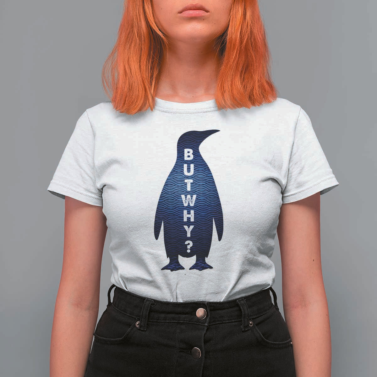 But Why Penguin T Shirt For Women Funny Nihilist Hiking Meme