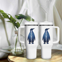 But Why Penguin Tumbler With Handle Funny Nihilist Hiking Meme