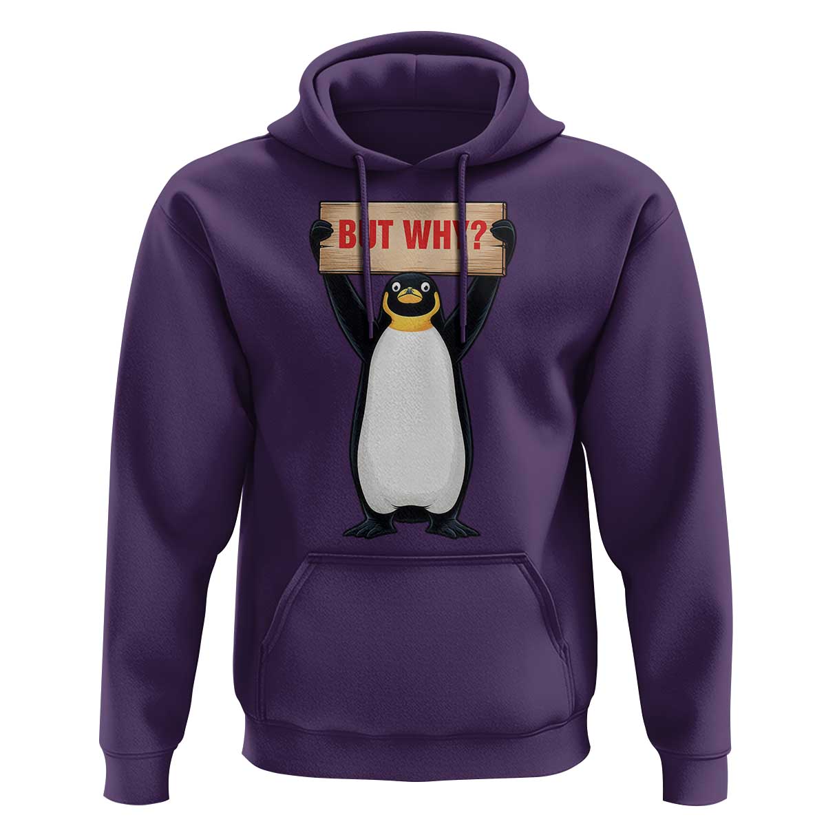 But Why Penguin Hoodie Funny Nihilist Penguin Hiking Meme