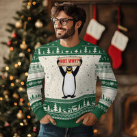 But Why Penguin Ugly Christmas Sweater Funny Nihilist Penguin Hiking Meme