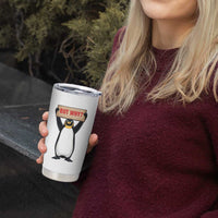 But Why Penguin Tumbler Cup Funny Nihilist Penguin Hiking Meme