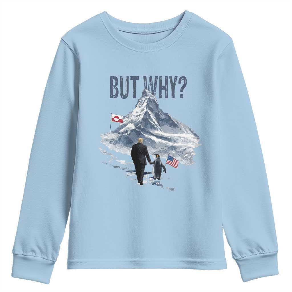 But Why Penguin Youth Sweatshirt Head Towards The Mountains Penguin Meme