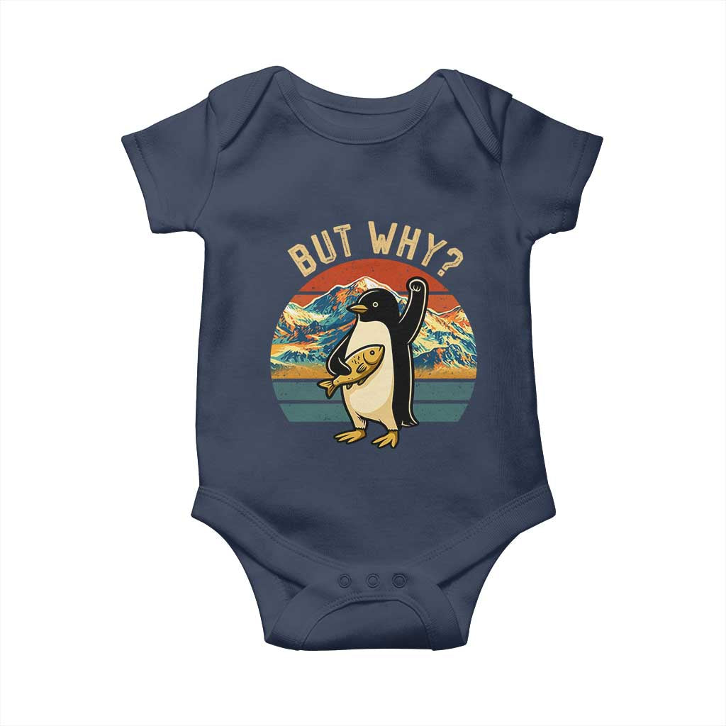 But Why Penguin Baby Onesie Nihilist Penguin Mountain Hiking
