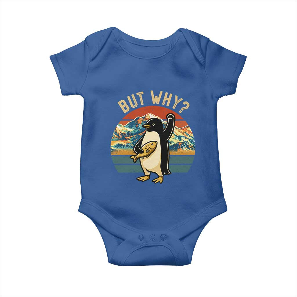 But Why Penguin Baby Onesie Nihilist Penguin Mountain Hiking