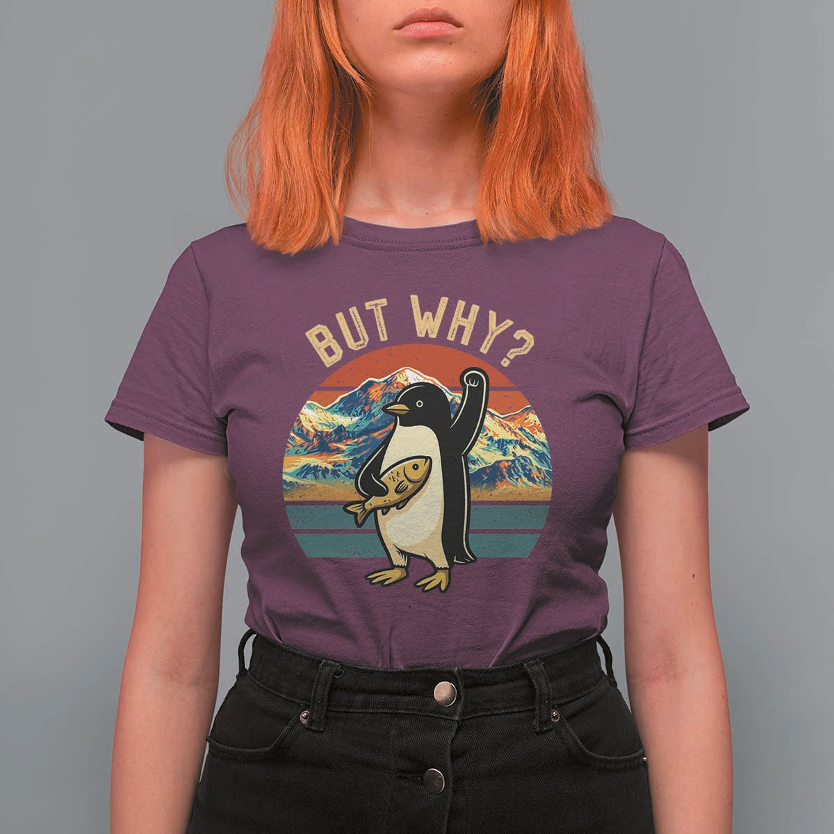 But Why Penguin T Shirt For Women Nihilist Penguin Mountain Hiking