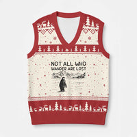 But Why Penguin V-Neck Knit Sweater Vest Not All Who Wander Are Lost