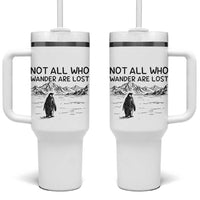 But Why Penguin Tumbler With Handle Not All Who Wander Are Lost