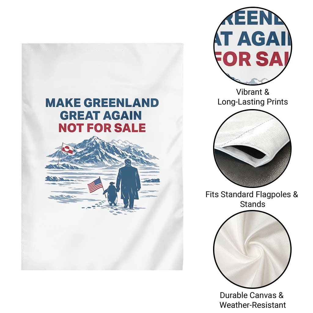 Greenland Is Not for Sale Garden Flag Funny Nihilist Penguin Greenland Political Meme FDT