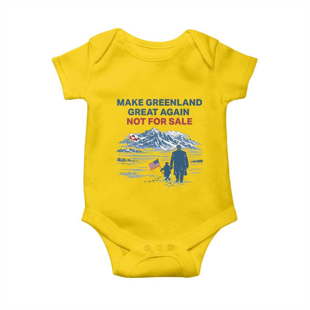 Greenland Is Not for Sale Baby Onesie Funny Nihilist Penguin Greenland Political Meme FDT
