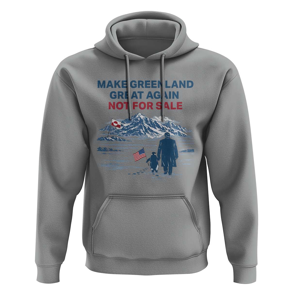 Greenland Is Not for Sale Hoodie Funny Nihilist Penguin Greenland Political Meme FDT