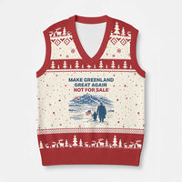 Greenland Is Not for Sale V-Neck Knit Sweater Vest Funny Nihilist Penguin Greenland Political Meme FDT