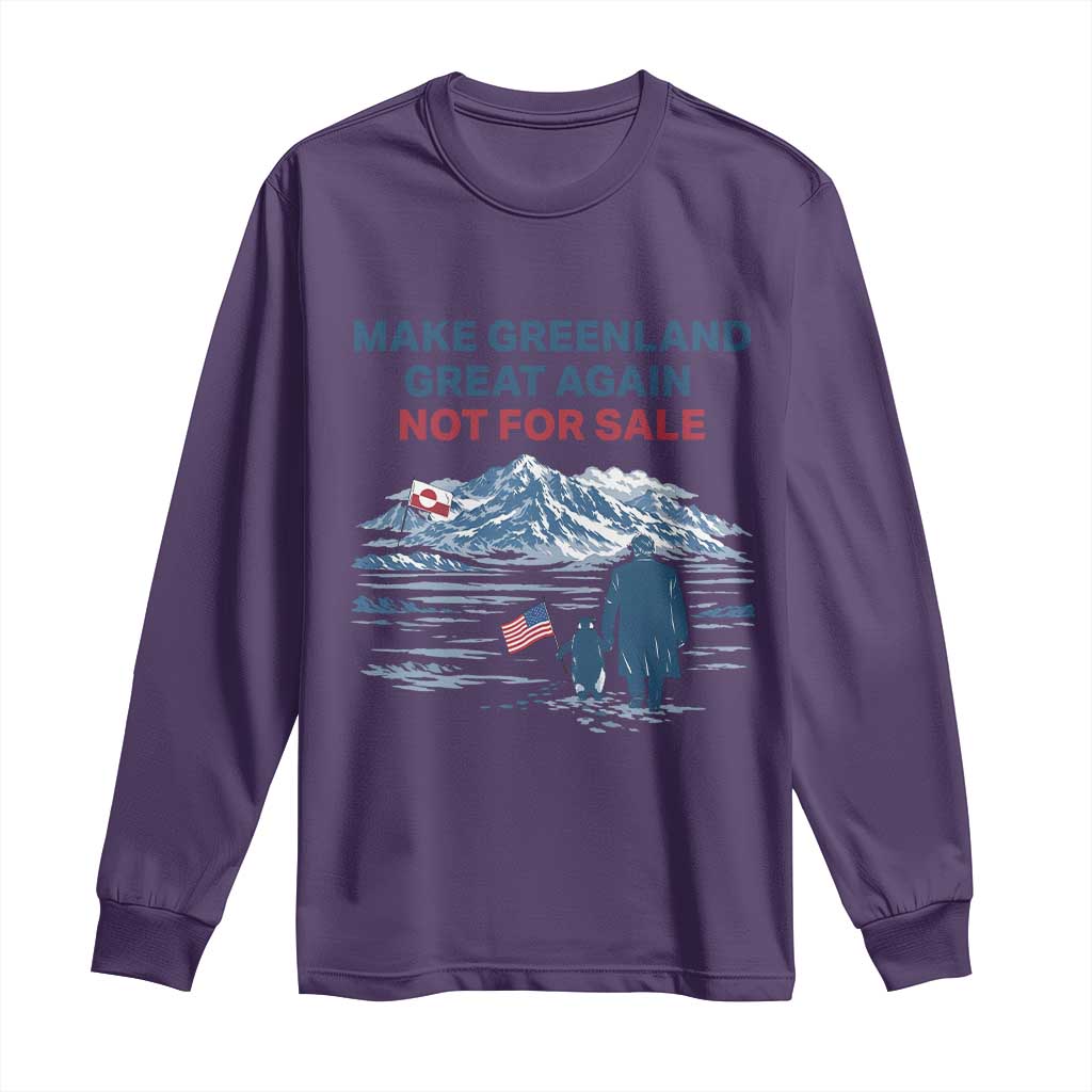 Greenland Is Not for Sale Long Sleeve Shirt Funny Nihilist Penguin Greenland Political Meme FDT