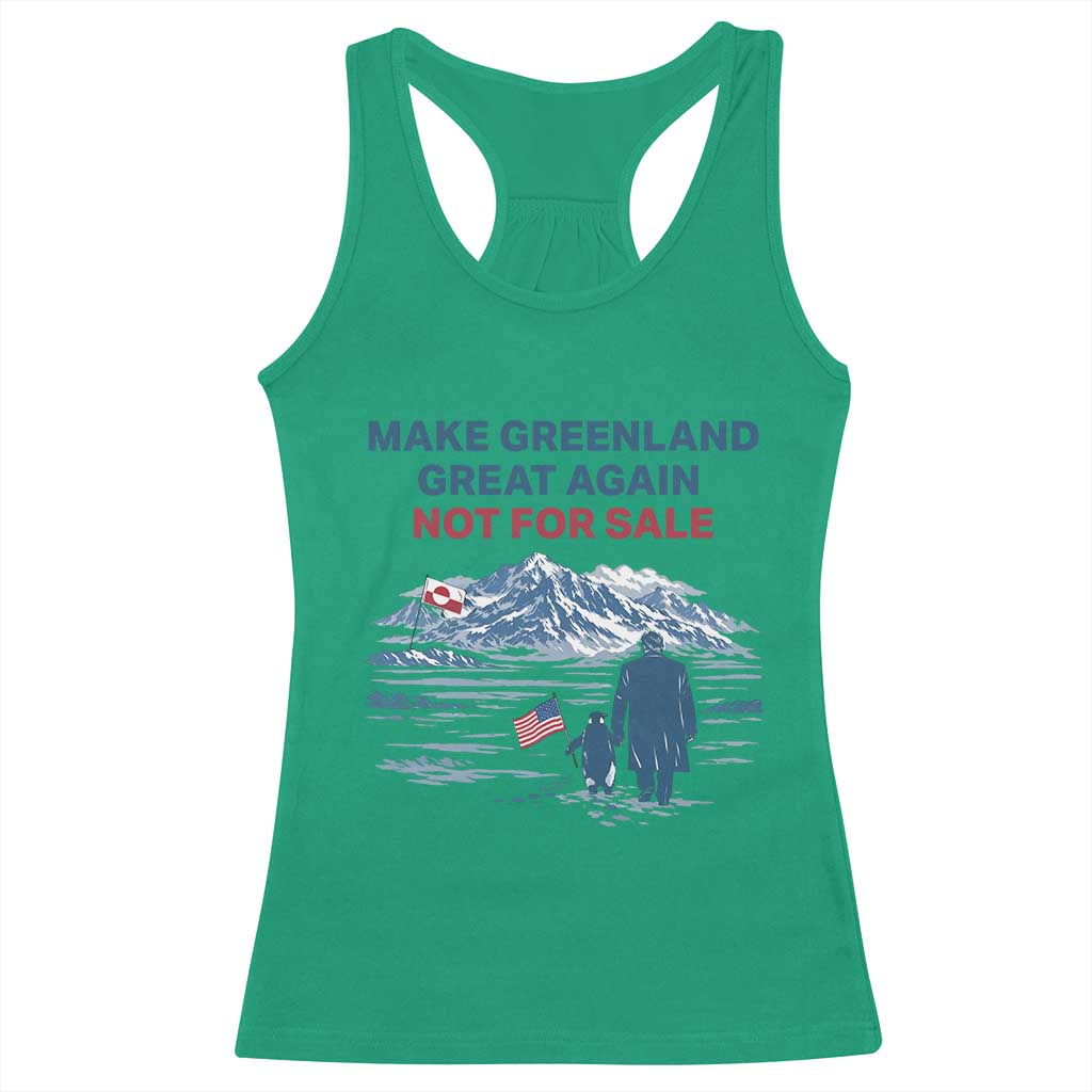 Greenland Is Not for Sale Racerback Tank Top Funny Nihilist Penguin Greenland Political Meme FDT