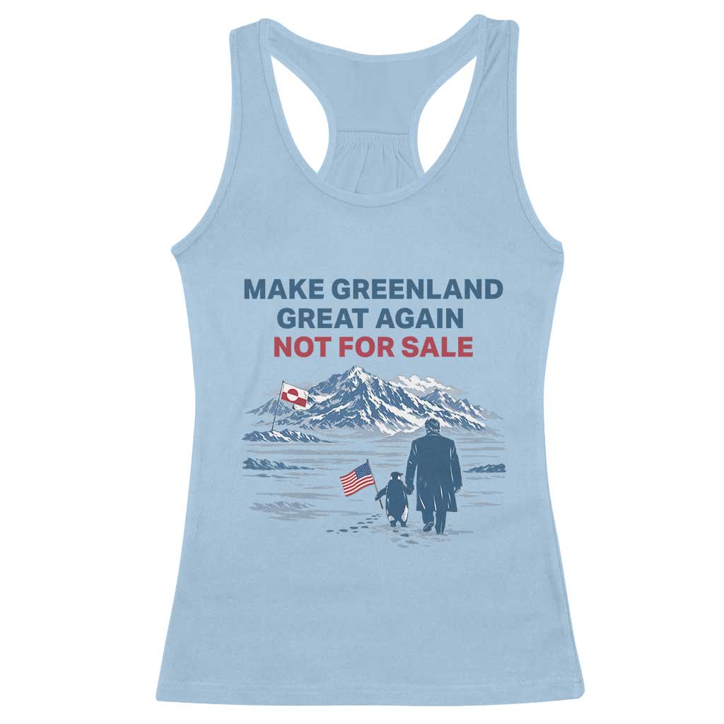 Greenland Is Not for Sale Racerback Tank Top Funny Nihilist Penguin Greenland Political Meme FDT