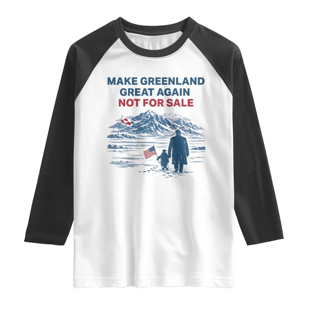 Greenland Is Not for Sale Raglan Shirt Funny Nihilist Penguin Greenland Political Meme FDT