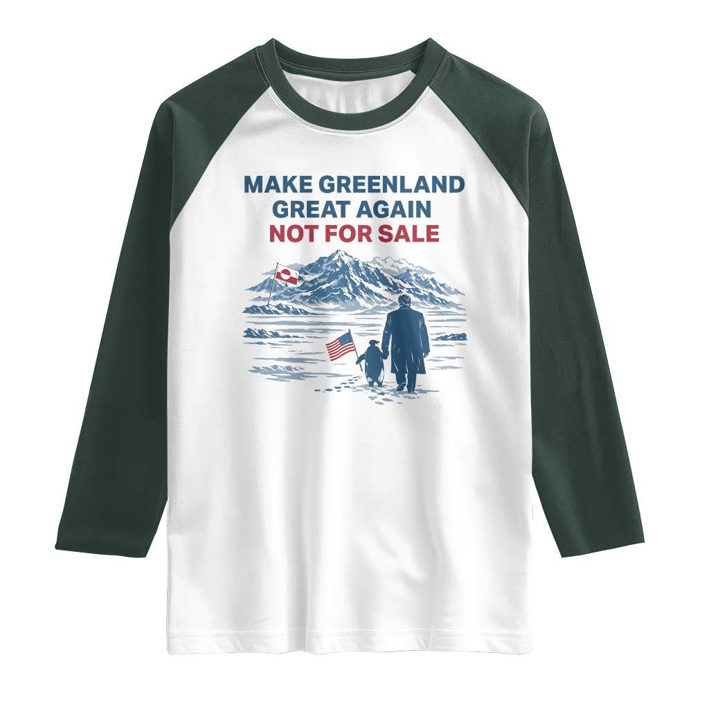 Greenland Is Not for Sale Raglan Shirt Funny Nihilist Penguin Greenland Political Meme FDT