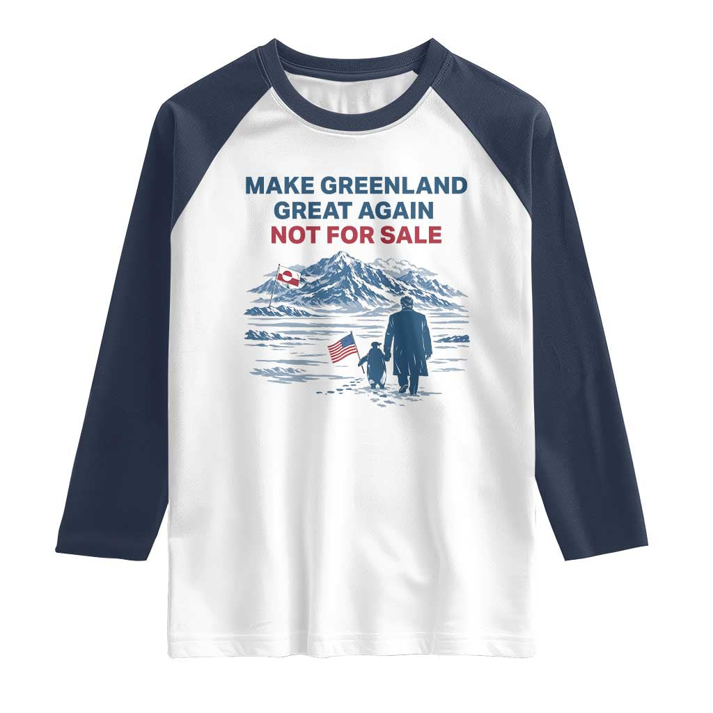 Greenland Is Not for Sale Raglan Shirt Funny Nihilist Penguin Greenland Political Meme FDT