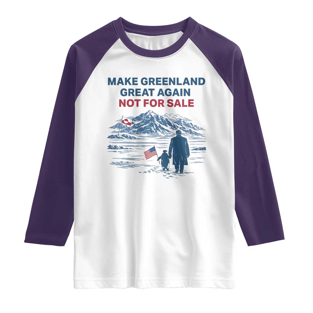 Greenland Is Not for Sale Raglan Shirt Funny Nihilist Penguin Greenland Political Meme FDT